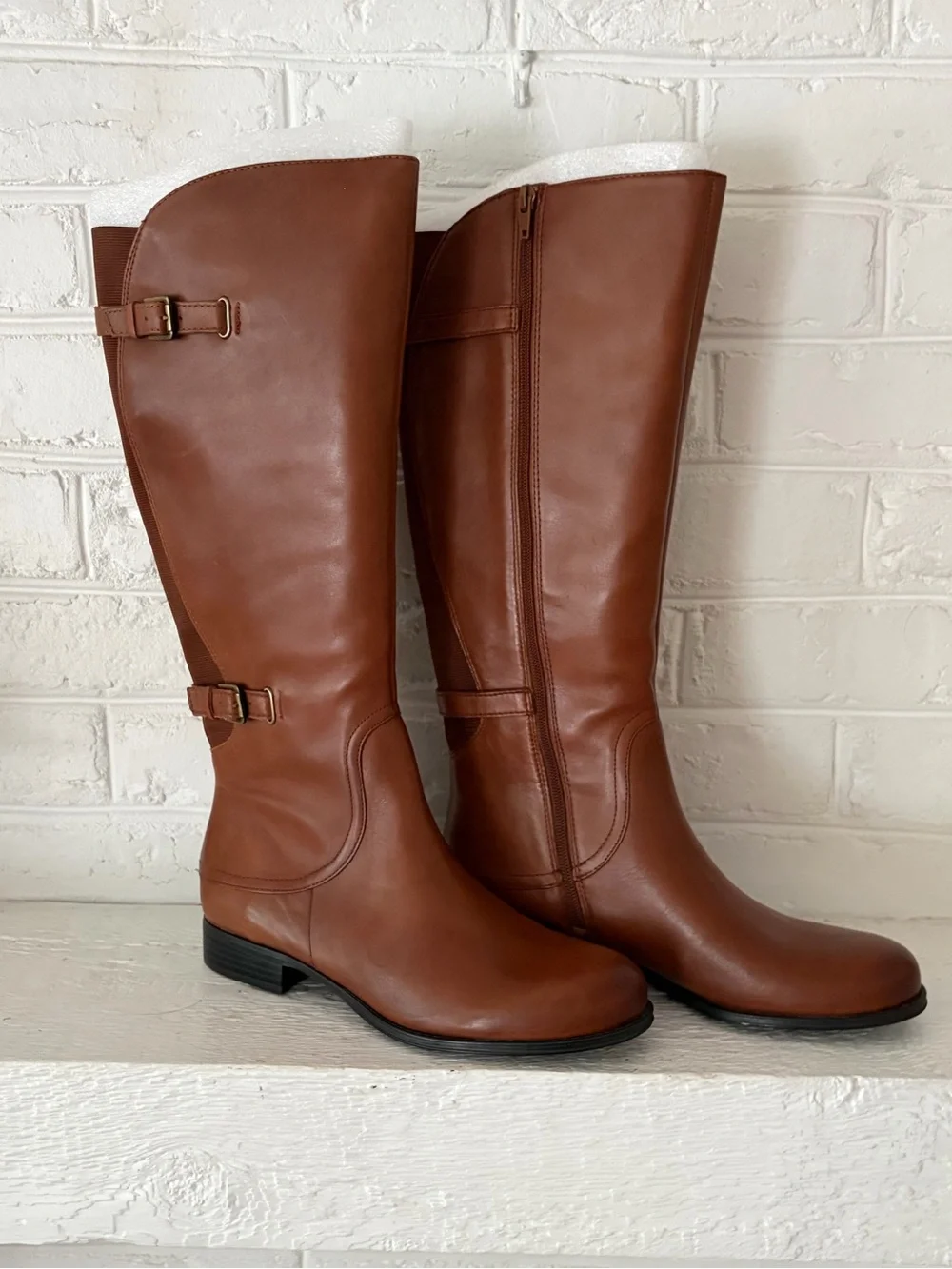 Naturalizer N5 Comfort Jamison Women's Brown Leather Knee High Riding Boots 9W